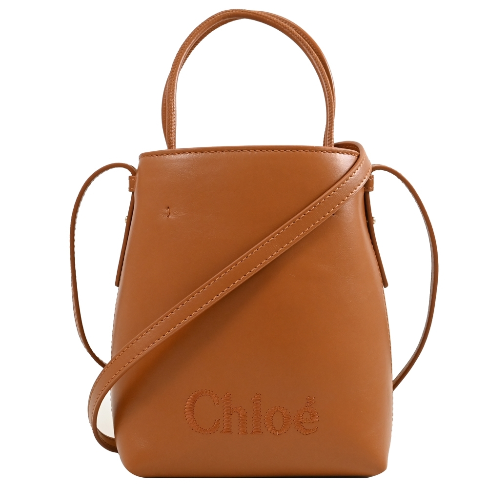 CHLOE Sense 質感滑面小牛皮手提斜背兩用小包(焦糖棕) | 歐系精品包/配件| Yahoo購物中心