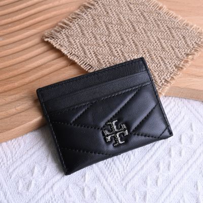TORY BURCH 品牌水鑽LOGO卡夾/名片夾(黑)