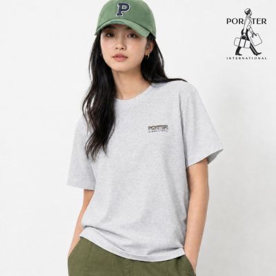 PORTER INTERNATIONAL - 美式Logo棉Tee - 麻灰色