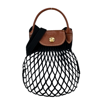 LONGCHAMP LE PLIAGE FILET系列網狀棉質迷你斜背包(多色選)
