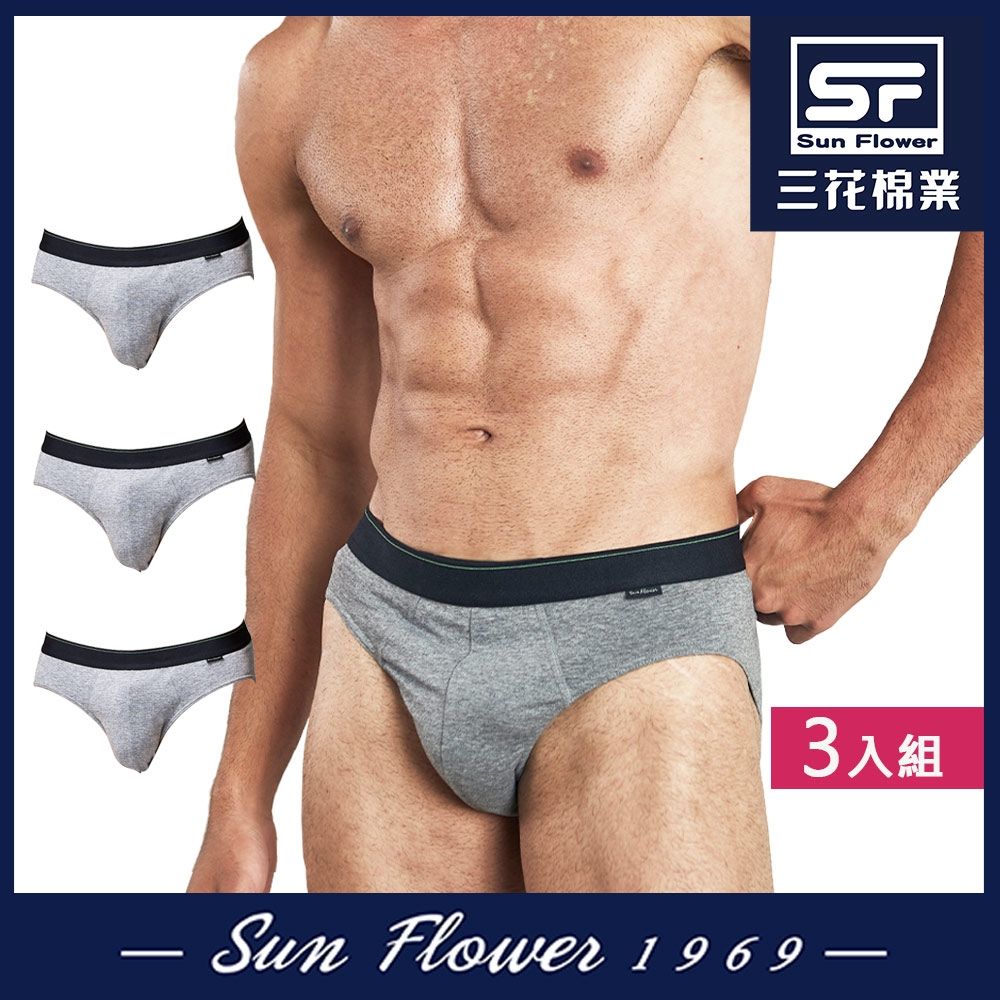 男內褲 三花SunFlower彈性男三角褲(3件組) (M)