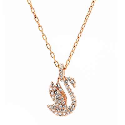 SWAROVSKI 施華洛世奇天鵝玫瑰金水晶項鍊
