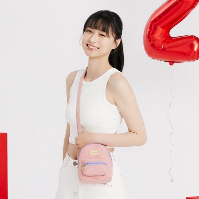 【satana】Re:Play 心旅行斜背包(小) 防潑水斜背包 多隔層斜背包 台灣製 REP0010-霧櫻粉