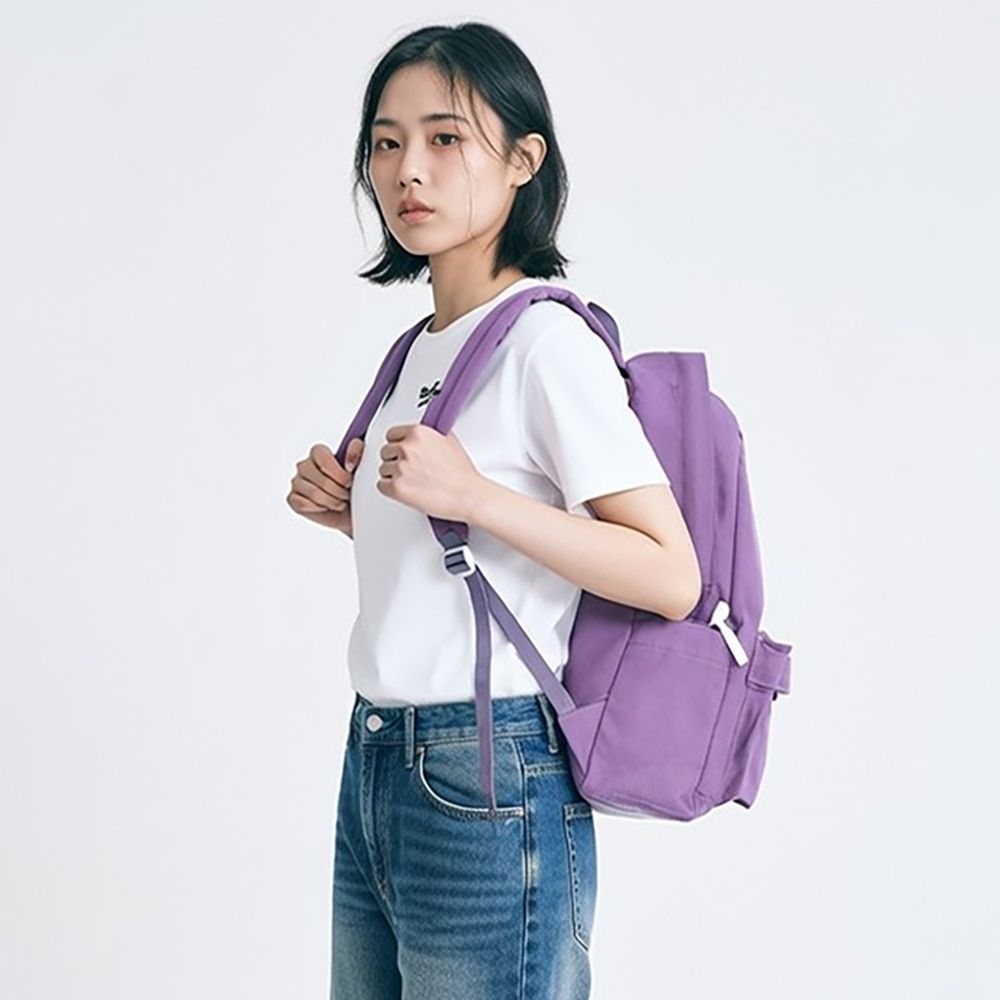 CILOCALA亮彩尼龍防潑水後背包 紫藤紫(大)