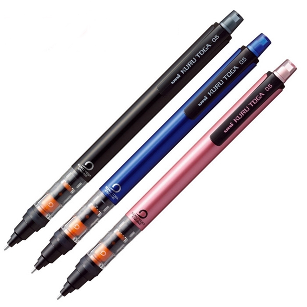 日本UNI三菱KURU TOGA第6代360度旋轉自動鉛筆轉轉筆M5-452(筆芯0.5mm鉛筆芯護套;滑動式防止斷芯設計;連續寫出粗細相同的文字)Auto Pencil