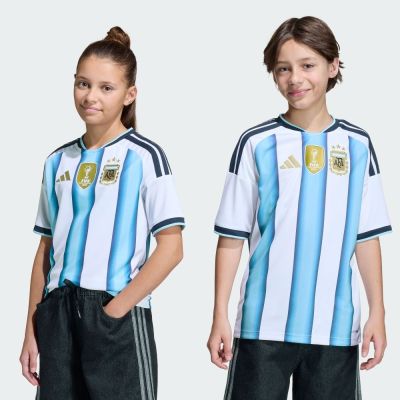 【adidas 愛迪達】 世界盃 阿根廷 主場 短袖球衣 吸濕排汗 童裝 KA8119