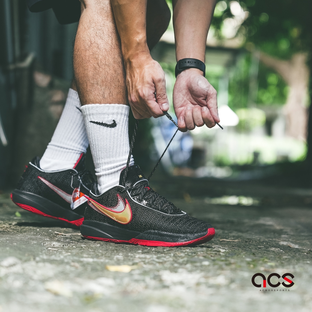 Nike 籃球鞋Lebron XX EP 20 Bred 黑紅金低筒編織男鞋LBJ 詹姆斯DJ5422