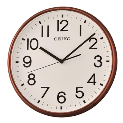 SEIKO 日本精工 滑動式秒針 掛鐘 時鐘(QXA677B)-咖啡/35cm