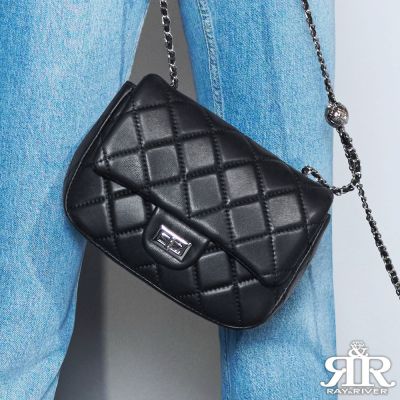 2R 雅緻羊皮 No.7 菱格鍊帶隨意斜背包