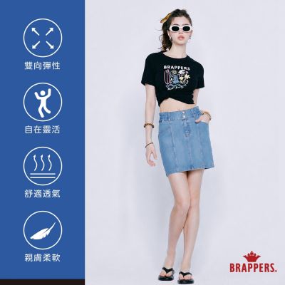 BRAPPERS 女款 四面彈膝上裙-淺藍