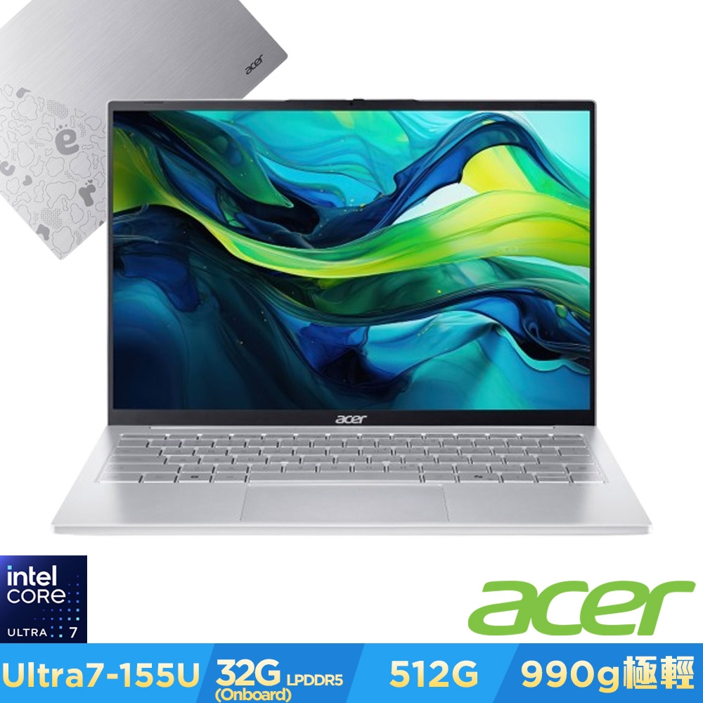 Acer 宏碁Swift Lite SFL14-54M-760F 14吋AI極輕薄筆電(CU7-155U/32GB