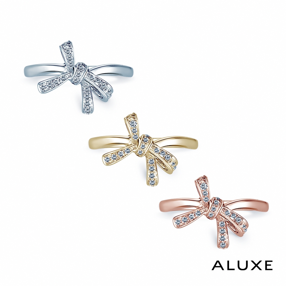 ALUXE 亞立詩 18K金 鑽石戒指 蝶舞之美 RW0677 尾戒 (黃K金)