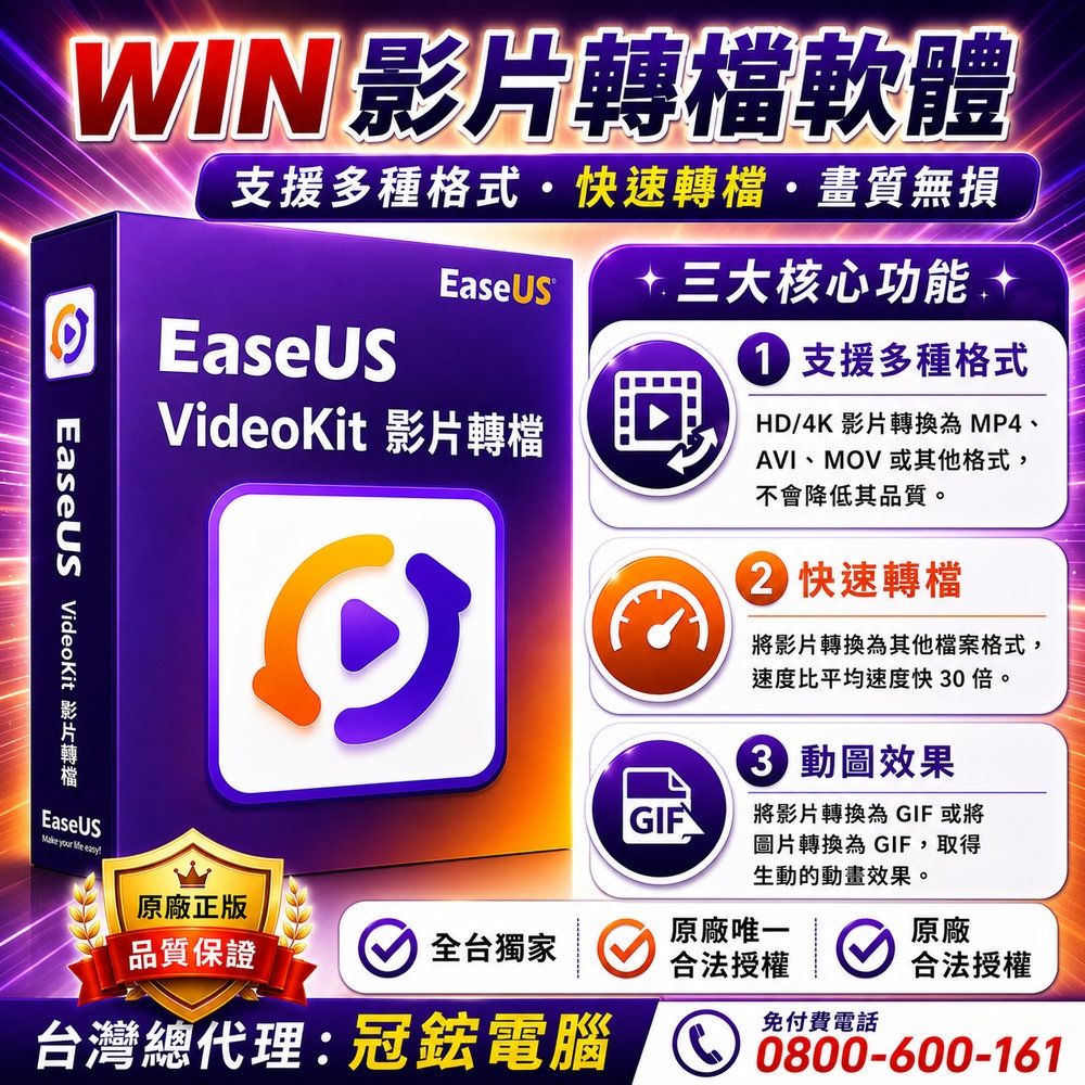 EaseUS VideoKit 4K影片轉檔軟體|影片轉檔軟體)