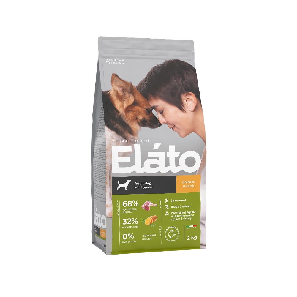 Elato 杜莎｜ED2 天然無榖犬糧成犬呵護配方鮮雞佐鴨2kg｜杜莎天然無榖犬糧2公斤狗飼料狗乾糧狗糧