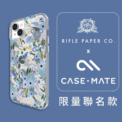 美國 CASE·MATE x RPC 限量聯名款 iPhone 15 Plus 精品防摔殼MagSafe-花園派對-藍
