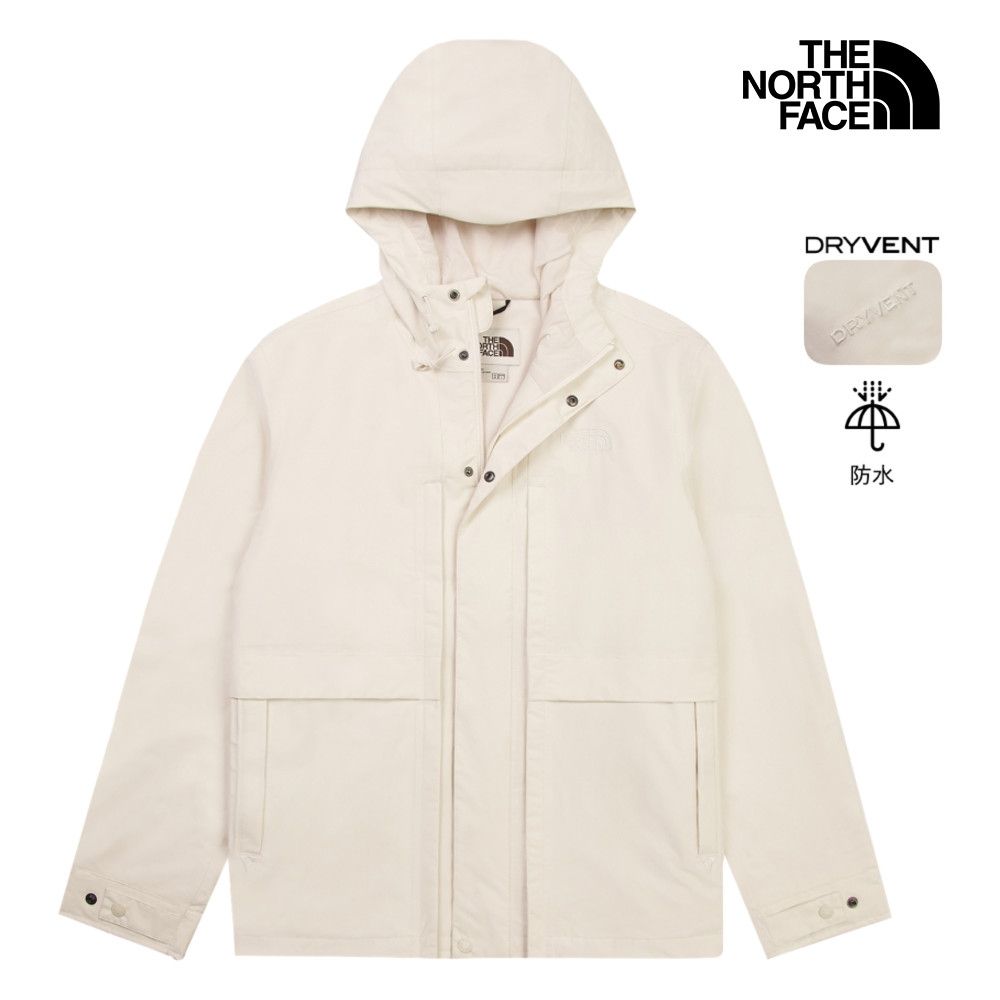 【The North Face 官方旗艦】 北面男款米白色M66DRYVENT防水衝鋒衣｜8DXJQLI 外套