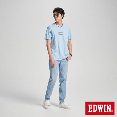 EDWIN 男裝 BOX LOGO短袖T恤-淺藍色
