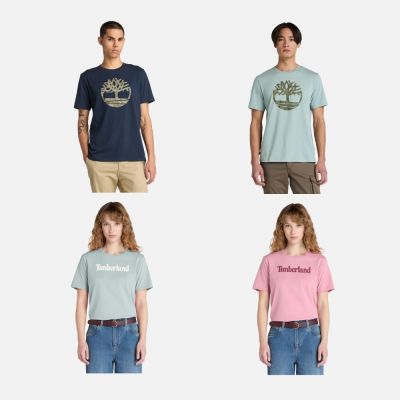 Timberland官方旗艦 精選LOGO短袖T恤 男款/女款(多款任選)