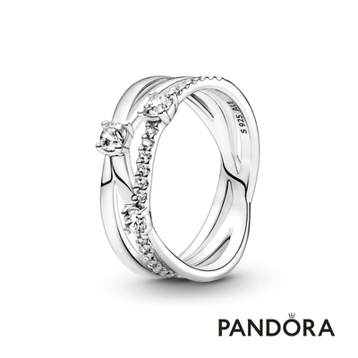 【Pandora官方直營】璀璨交織三環戒指-絕版品