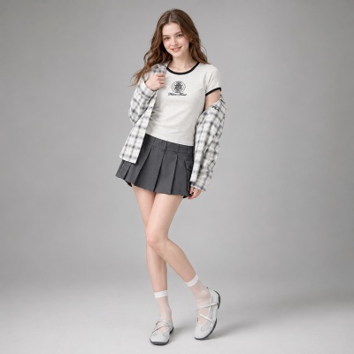 FILA 女短袖圓領T恤-米麻花 5TEA-5441-MY