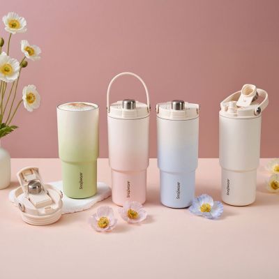 (買一送一)【美國康寧】SNAPWARE 鋅light輕瓷保溫保冰奶蓋杯 950ml 兩入組(四色任選)