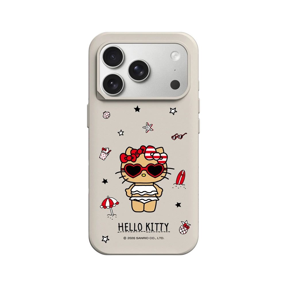 犀牛盾 iPhone 15/16/17/18系列 SolidX 強化吸震緩衝防摔手機殼/Hello Kitty-愛心墨鏡 (貝殼灰)