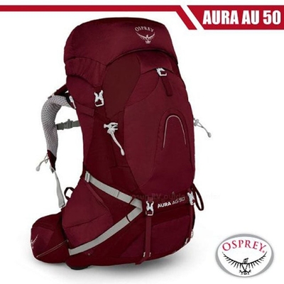 OSPREY 女新款 Aura AG 50 專業網架輕量登山背包S 輻射紅 R
