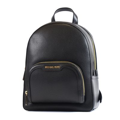 MICHAEL KORS JAYCEE 荔枝紋拉鍊後背包-黑色/中