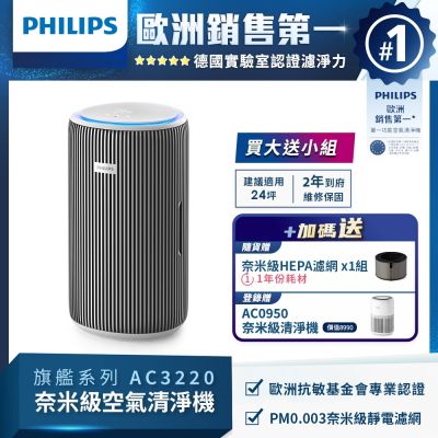 PHILIPS飛利浦 奈米級空氣清淨機 AC3220