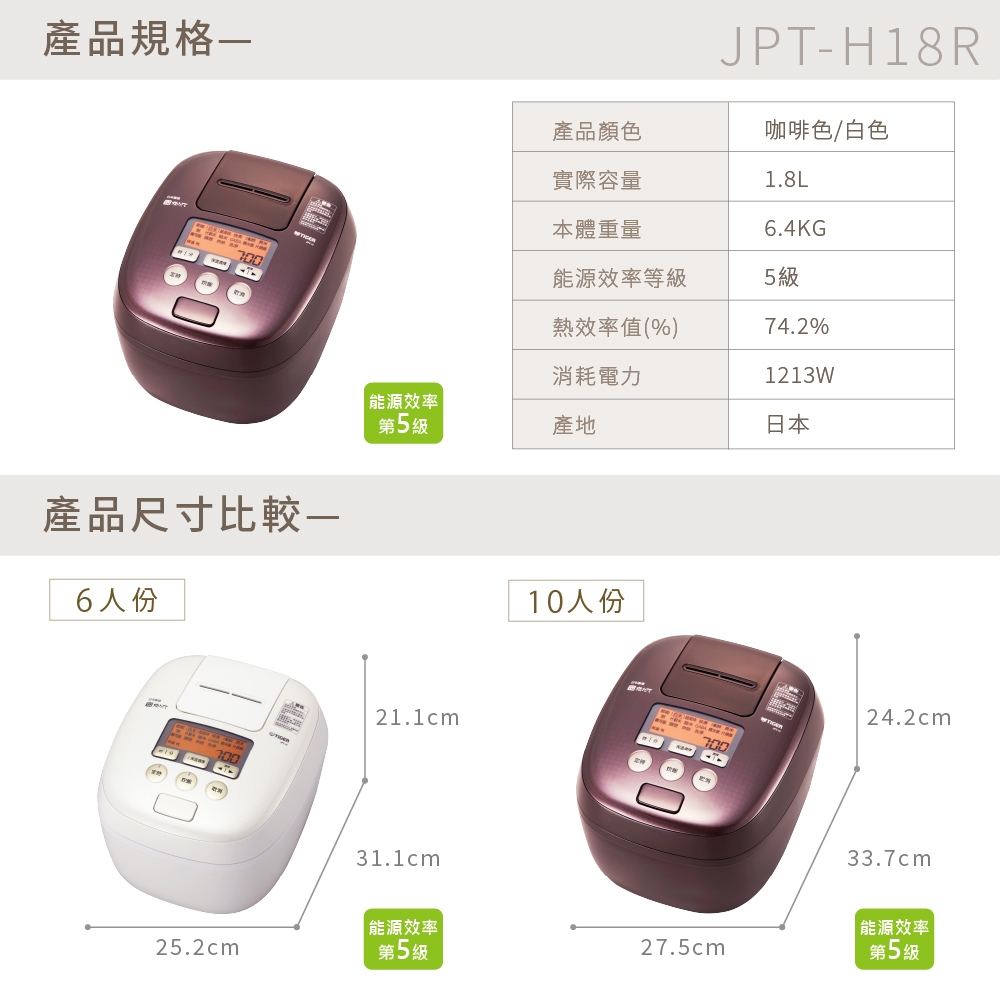 TIGER虎牌 JPT-H18R - 詳情6