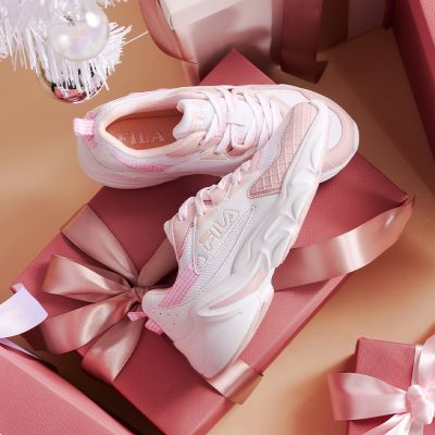 FILA官方直營 HIDDEN TAPE 11 女休閒運動鞋-白/粉 5-C921Z-155