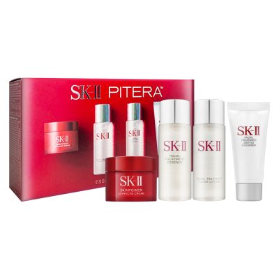 SK-II 暢銷4件組(潔面乳20g＋化粧水30ml+青春露30ml+活膚霜15g) 禮盒