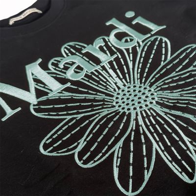 NEW刺繡款！Mardi Mercredi 經典小雛菊刺繡純棉保暖大學TEE 經典黑色