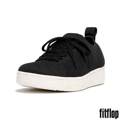 【FitFlop】RALLY e01 MULTI-KNIT TRAINERS 運動風繫帶休閒鞋-女(黑色)
