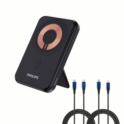 PHILIPS 飛利浦 10000mAh 立架式磁吸無線快充行動電源 DLP2716Q
