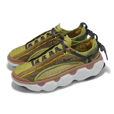 Nike 休閒鞋 Flyknit Bloom 女鞋 綠 粉紅 厚底 增高 緩震 FD2149-300