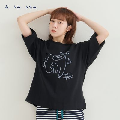 a la sha 當季魅力▼ 抹茶抱抱Qummi七分袖寬版T
