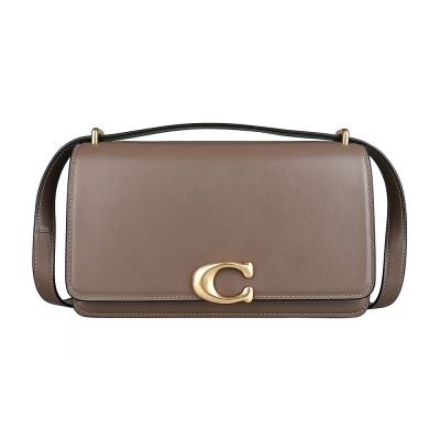 COACH BANDIT 大C LOGO滑面牛皮斜背兩用包包(深石灰)