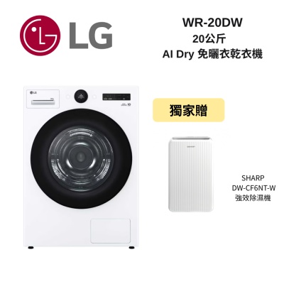 LG樂金 WR-20DW AI Dry 20公斤 免曬衣乾衣機