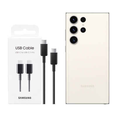 Samsung 三星 原廠S25 S24系列 3A,1m Type-C to Type-C 線-黑【DA705/盒裝】