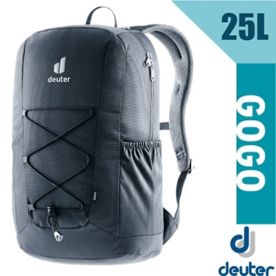 【Deuter】3D GoGo 人體工學減震透氣旅遊健行後背包25L 3813224 黑