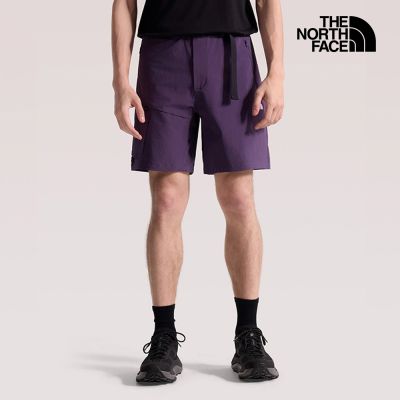 【The North Face 官方旗艦】北面男款紫色FLASHDRY速乾附腰帶短褲｜87W4G5O