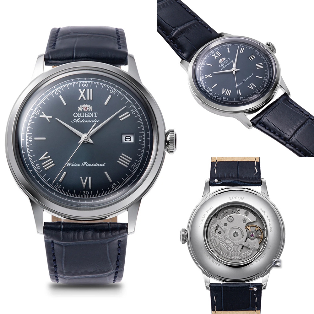 ORIENT 東方錶 Classic Bambino 復古機械腕錶-40.5mm藍 RA-AC0024L