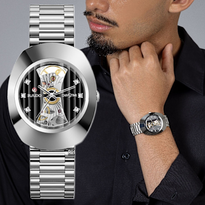 RADO 雷達表 獨賣 DiaStar鑽星硬金屬Open Heart開芯機械錶35㎜ R01(R12063103)