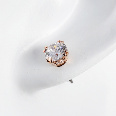 SWAROVSKI Constella 耳釘 圓形切割 鍍玫瑰金色 5638801