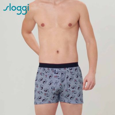 sloggi-MEN MEN ROCK N DRAGON系列寬鬆平口褲 紳士雅灰