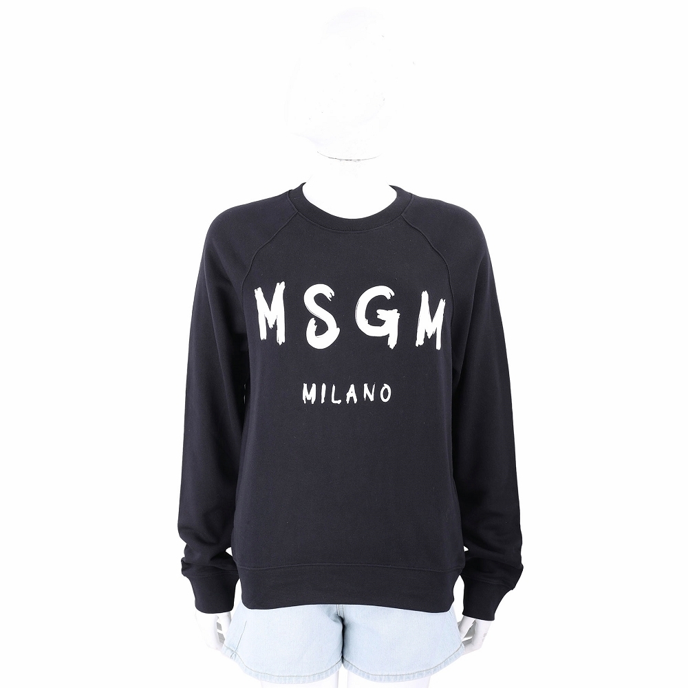 MSGM 品牌字母刷毛/毛圈襯裡運動衫 大學T-多款可選 (毛圈襯裡黑色)