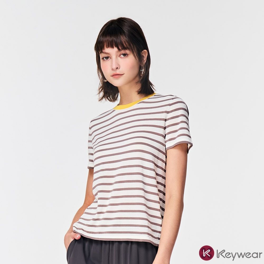 KeyWear奇威名品 百搭小爽T-淺灰色