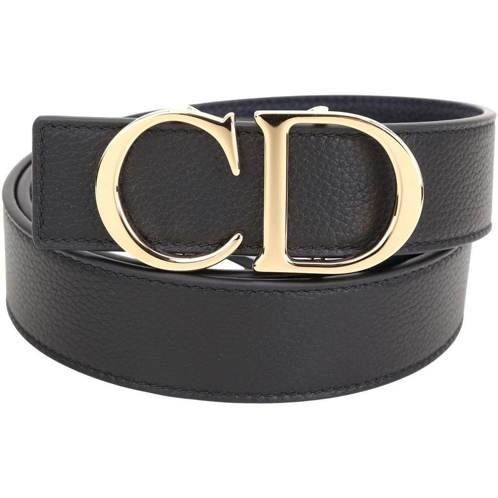 DIOR 迪奧 經典字母小牛皮單/雙面腰帶-多款可選 (CDIcon35mm雙面-黑x海軍藍)