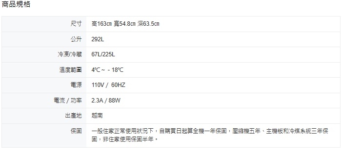Haier海爾 HRF-299FTA - 詳情1
